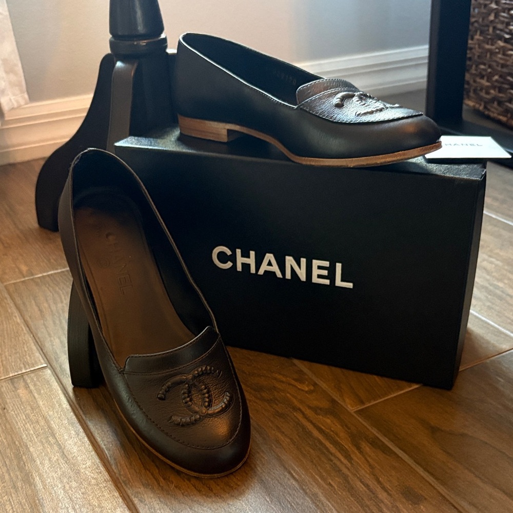 CHANEL Black Loafers